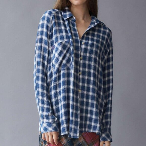 Urban Outfitters | BDG Keanu Plaid Flannel Oversized Button Down Shirt Size S - Picture 2 of 13